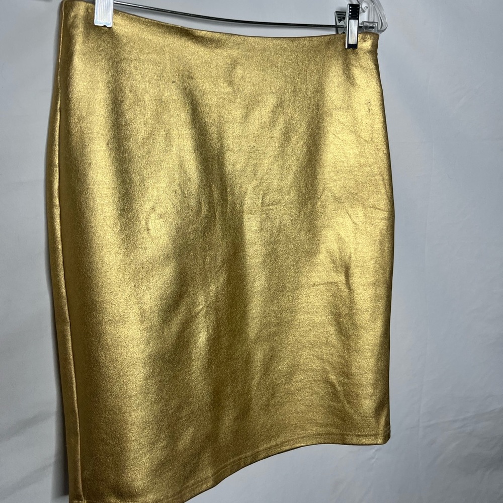 Gold Forever 21 Highway East pencil skirt above the knee size medium - 4